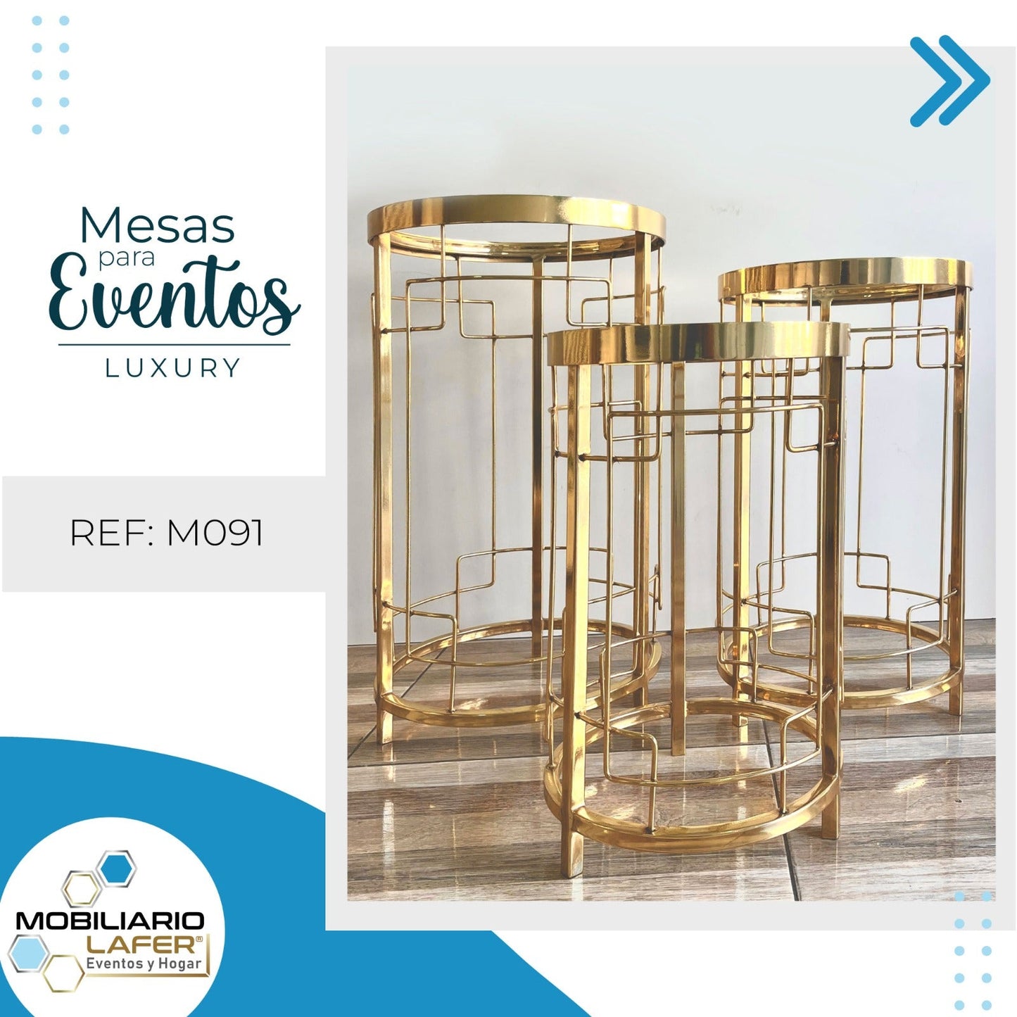 Ref. M091 kit x 3 Mesa de Lujo