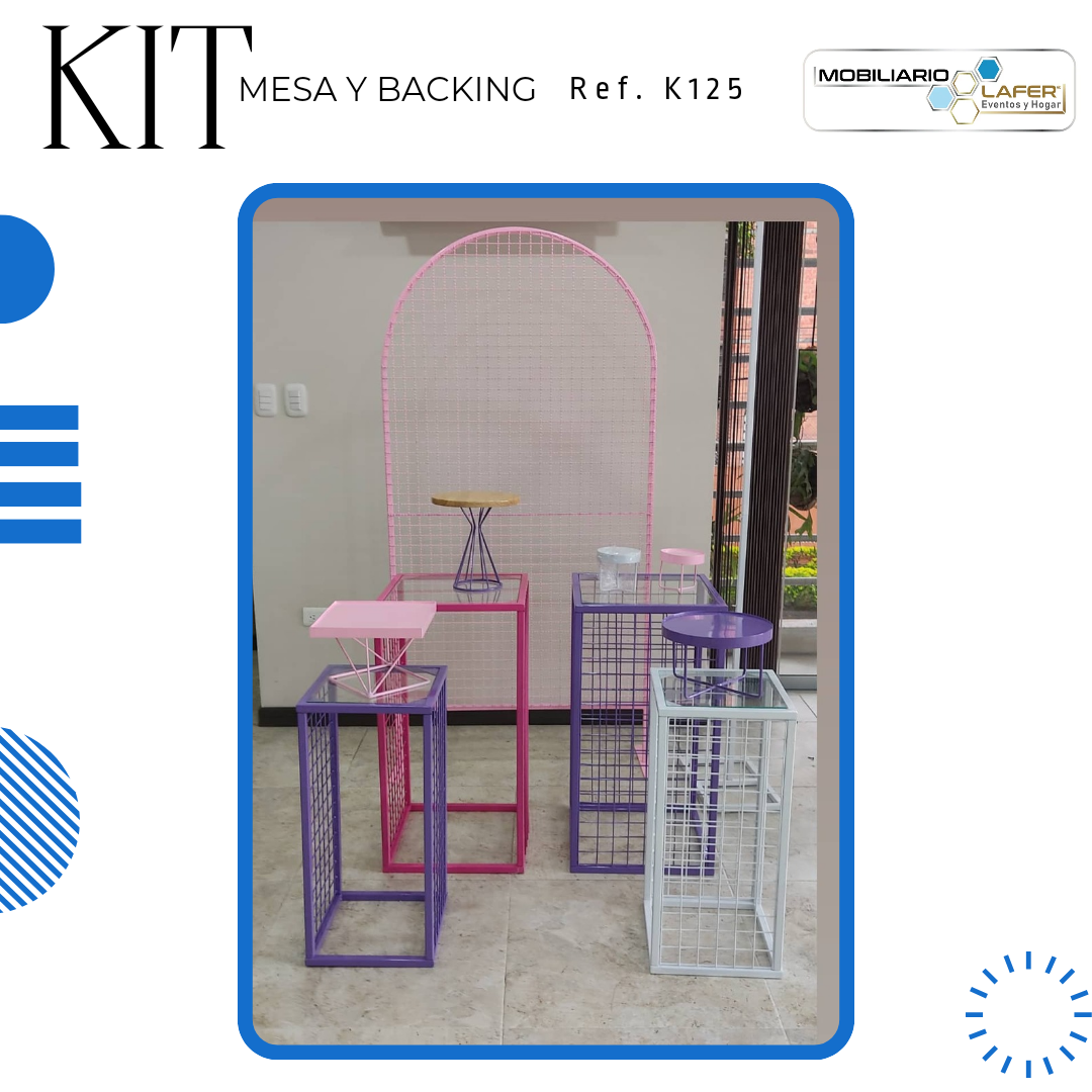 Ref K0125 Kit Backing y 4 Mesas