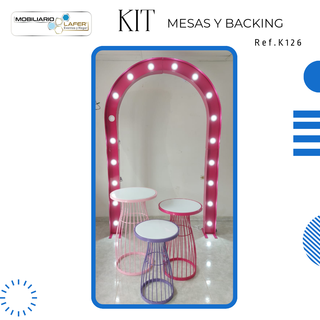 Ref K0126 Kit Backing y 3 Mesas