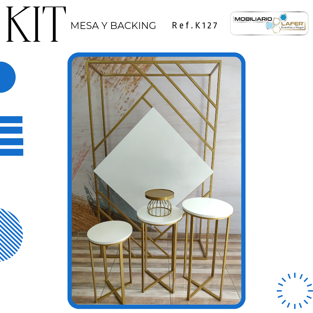 Ref K0127 Kit Backing y 3 Mesas