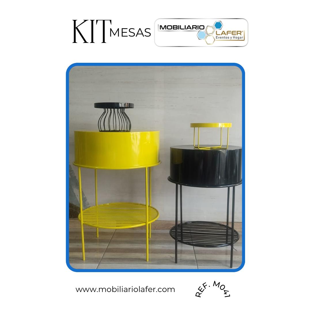 Ref. M041 Kit de 3 Mesas Metálicas. Tu eliges el color.