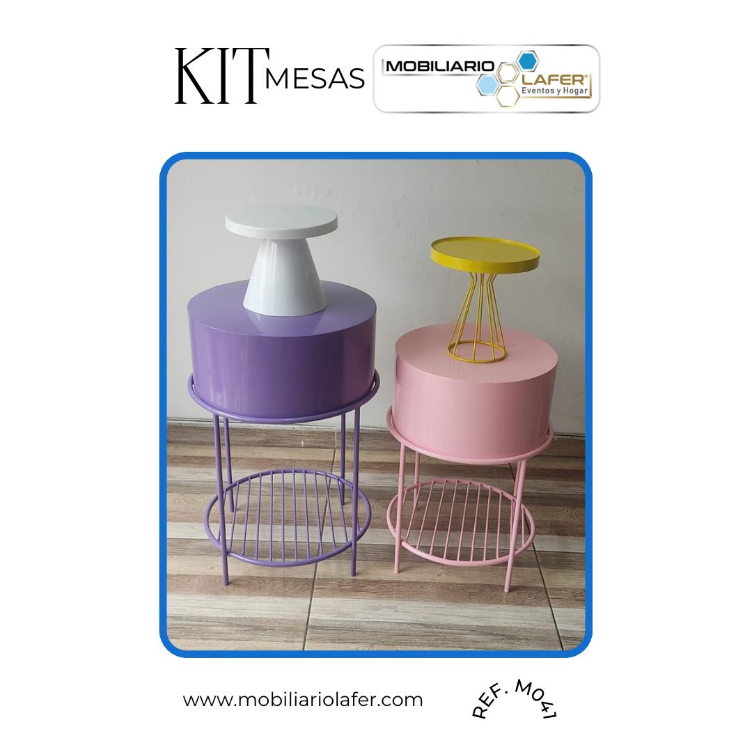 Ref. M041 Kit de 3 Mesas Metálicas. Tu eliges el color.