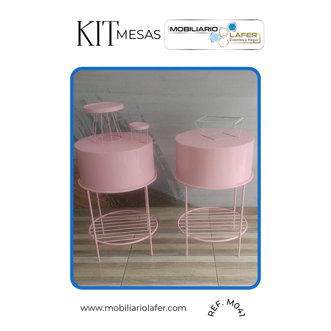 Ref. M041 Kit de 3 Mesas Metálicas. Tu eliges el color.
