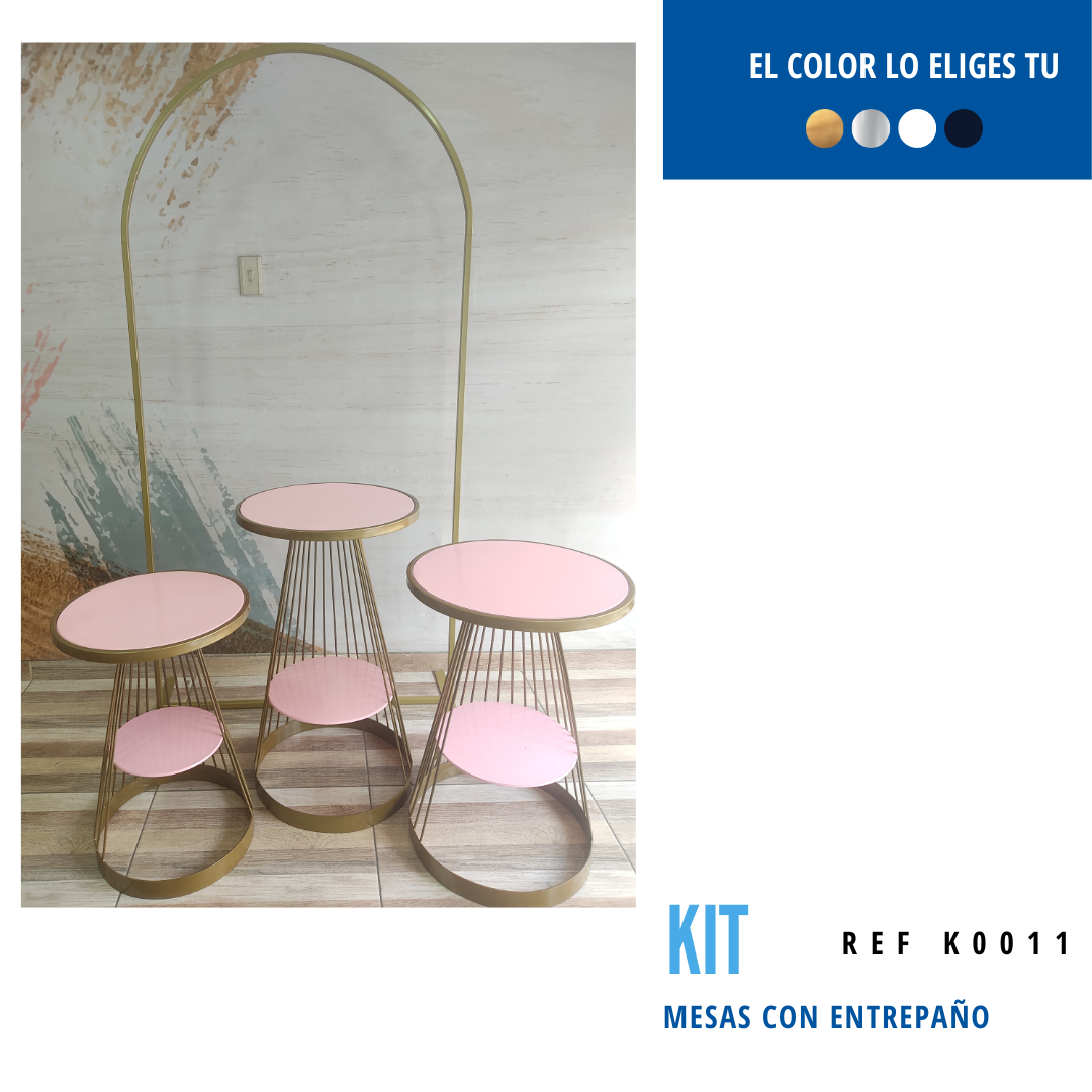 Kit Ref K0013 Backing Y Mesas Conicas Con entrepaño