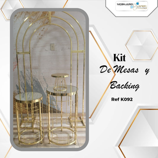 Ref. K092 kit Backing,  2 Mesas y un Base de Lujo