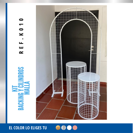 Ref K010 Kit Backing Curvo  y 2 Cilindros Malla.