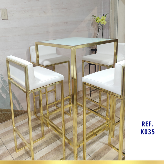 Ref K035 Kit Mesa de Lujo Y Sillas Coctel