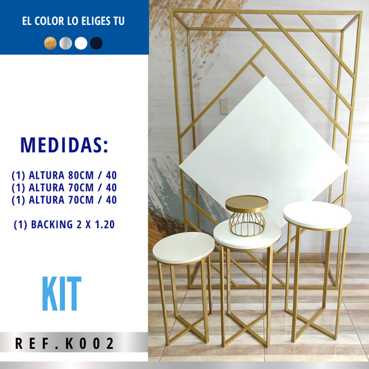 Kit Ref K002 Backing Desarmable Y 3 Mesas