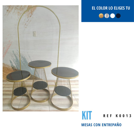 Kit Ref K0013 Backing Y Mesas Conicas Con entrepaño