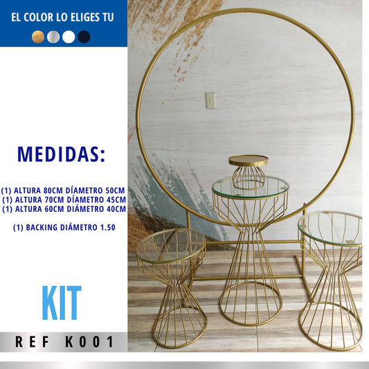 Kit Ref K001Backing Circular y 3 Mesas